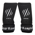 Pair of black wrist wraps with 'Bear KompleX' branding on a white background