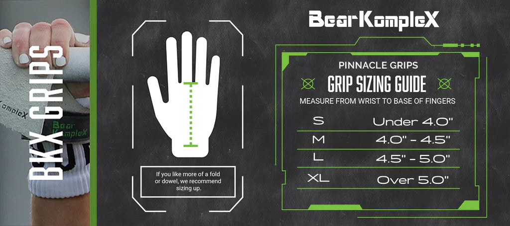 Grip sizing guide for bear komplex grips
