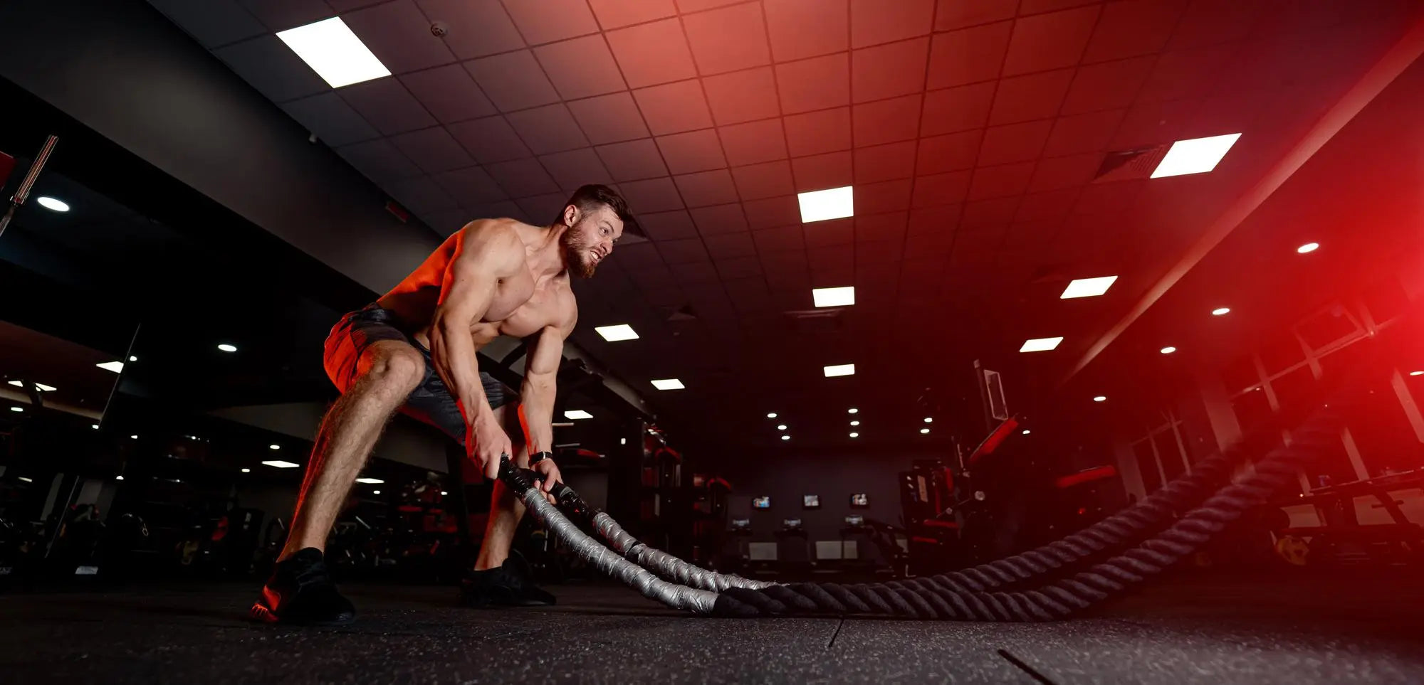 Man working with ropes in CrossFit