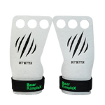 White wrist wraps with black claw design and 'Bear KompleX' branding on a white background