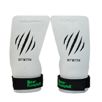 Bear KompleX Pinnacle No-Hole speed grips in white with claw design