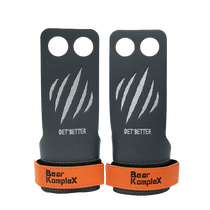 Bear KompleX Carbon Comp 2-Hole CrossFit grips in black and orange