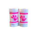 frog sweatbands in white and pink