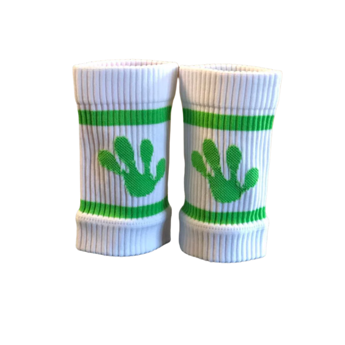 frog sweatbands in white and green