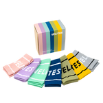 Set of colourful wristbands with 'VELITES' branding on a white background