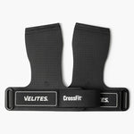 Black wrist wrap with Velites and CrossFit branding on a white background