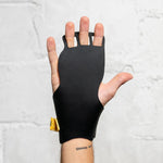 Black victory hand grip against a light gray background