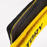 Close-up of a yellow and black victory hand grips 
