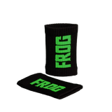 Black Frog Grips sweatbands pair with green FROG logo