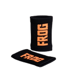 Black Frog Grips sweatbands pair with orange FROG logo