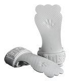 Close-up of white Frog Grips Elite grips showing material detail