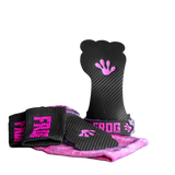 Frog Grips Elite OG Fingerless in pink includes sweatbands and towel