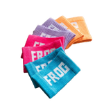 Frog Grips FROG sweatbands stack in blue pink purple and orange
