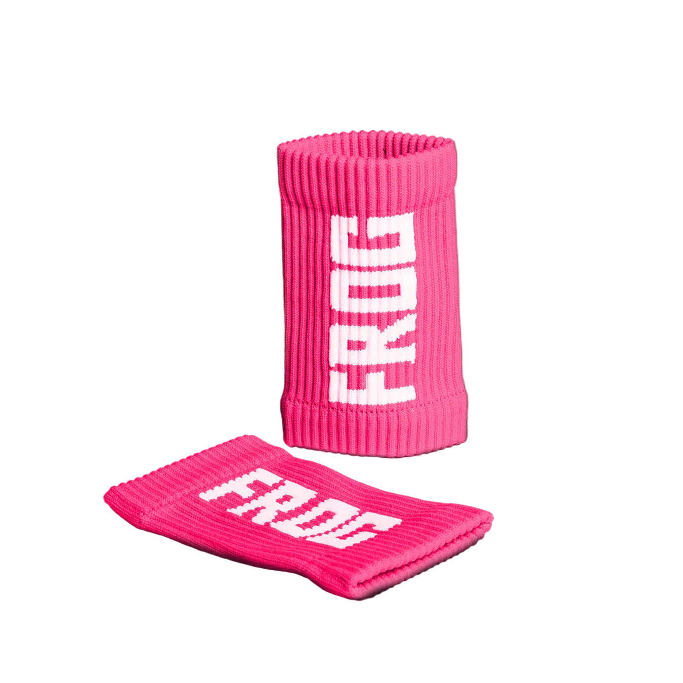 Pink Frog Grips sweatbands pair with white FROG logo