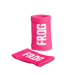 Pink Frog Grips sweatbands pair with white FROG logo