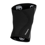 Rehband Rx Knee Sleeve 5mm in black, back view showing pre-shaped fit and Rehband logo - 5mm neoprene support for squats and weightlifting