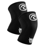 Rehband Rx Knee Sleeves 5mm pair in black with WORKIT branding - co-branded neoprene knee support for CrossFit, weightlifting and Hyrox
