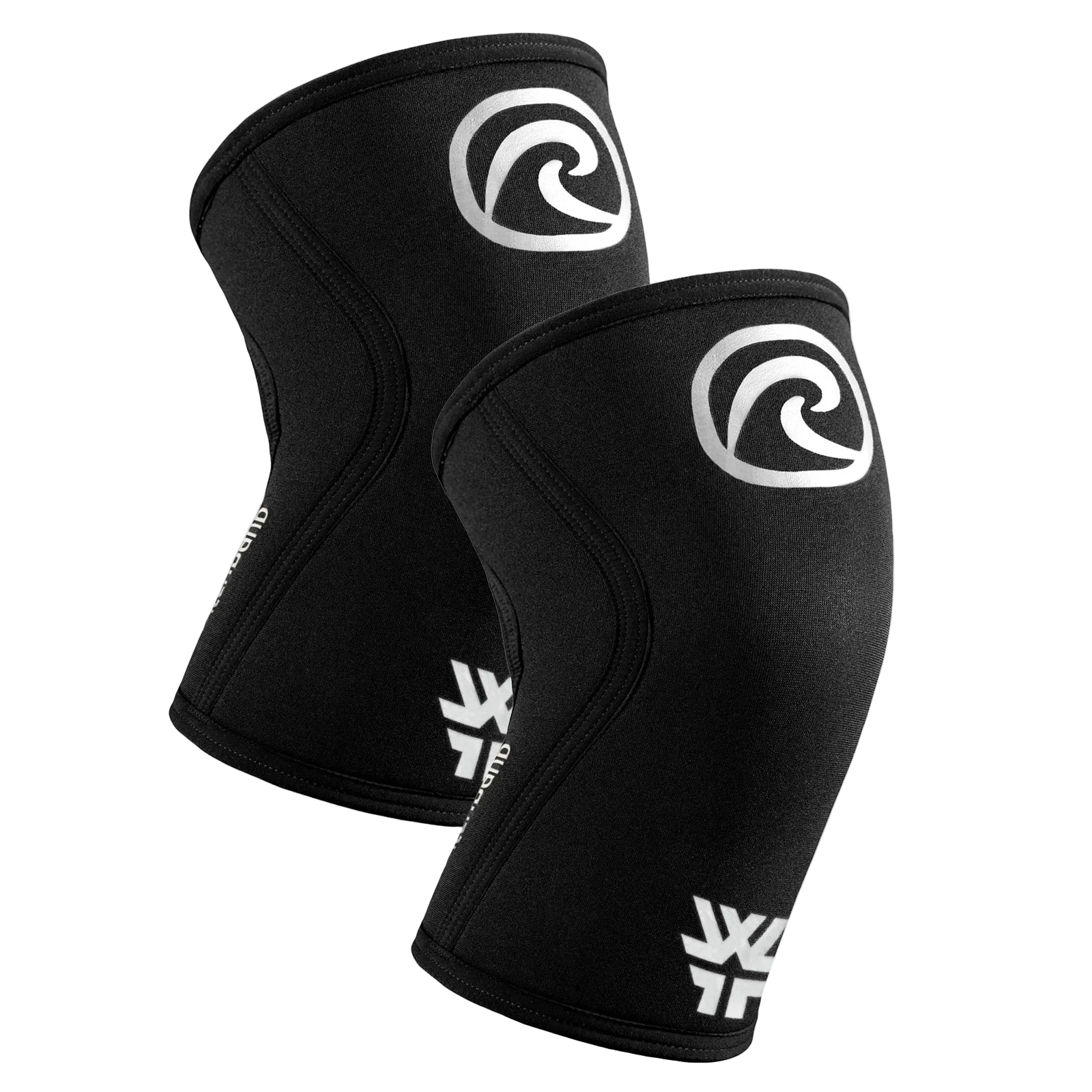 Rehband Rx Knee Sleeves 5mm pair in black with WORKIT branding - co-branded neoprene knee support for CrossFit, weightlifting and Hyrox
