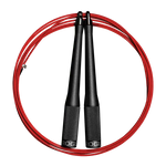 Rogue SR-2 Speed Rope 3.0 black aluminium handles with red coated cable, built for CrossFit speed training.