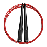 Rogue SR-2 Speed Rope 3.0 black aluminium handles with red coated cable, built for CrossFit speed training.