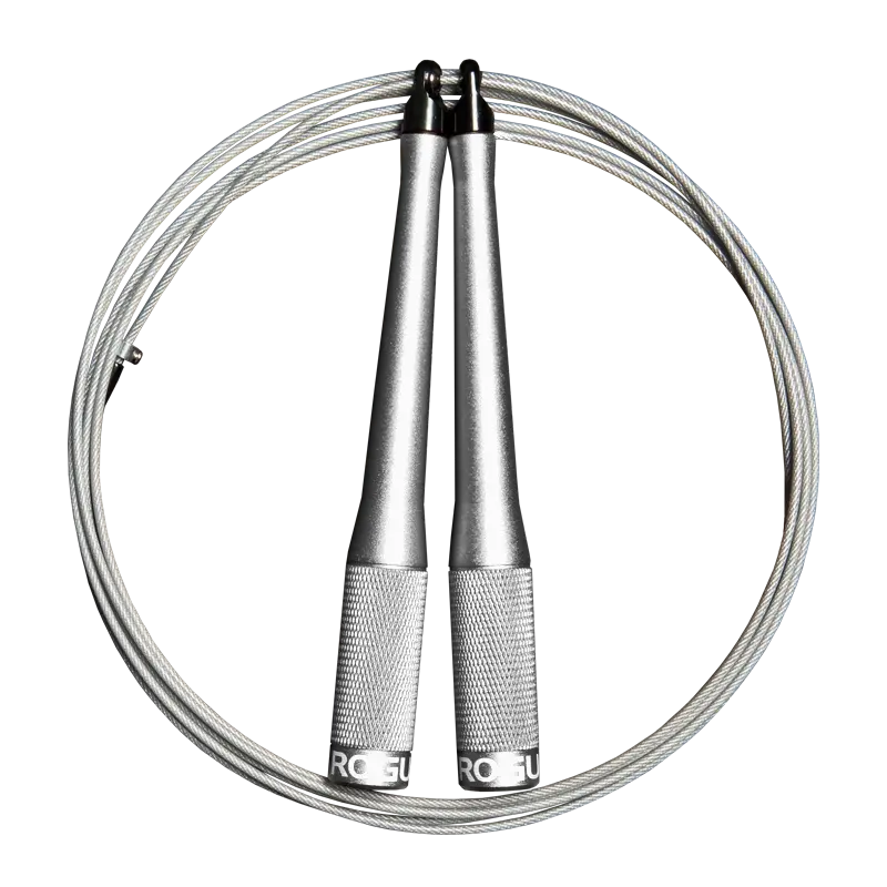 Rogue SR-2 Speed Rope 3.0 silver aircraft-grade aluminium speed rope with high-speed bearing for CrossFit WODs.
