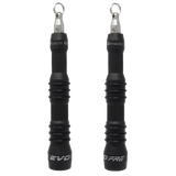 RX Smart Gear EVO FRE handles in black, high-impact polymer lightweight speed rope handles for travel and daily training