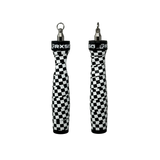 Rx Smart Gear Rx Jump Rope 2.0 Handles in Checkered black and white pattern - lightweight CrossFit speed rope handles with EVO swivel bearing for double-unders