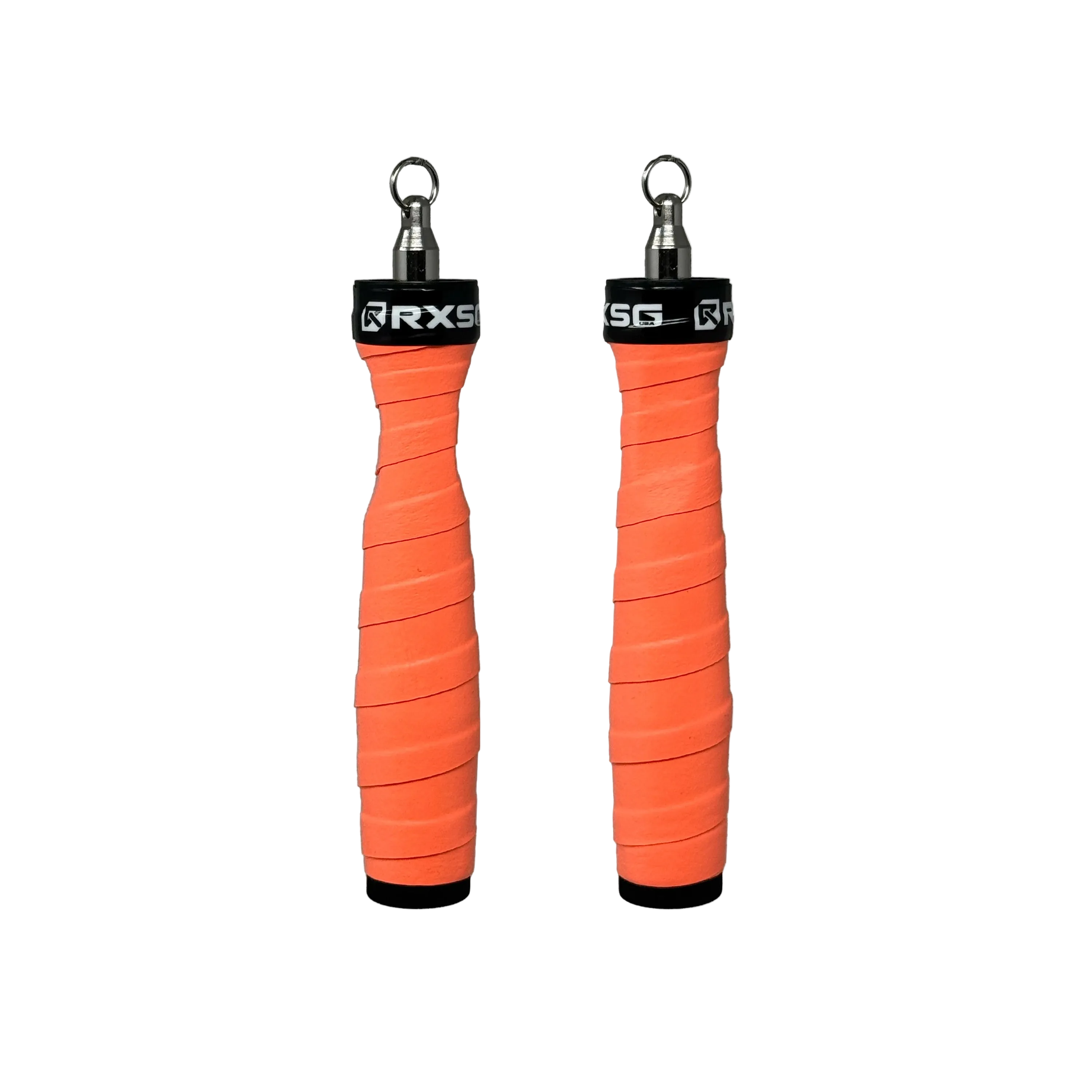Rx Smart Gear Rx Jump Rope 2.0 Handles in Orange - lightweight CrossFit speed rope handles with EVO swivel bearing for double-unders