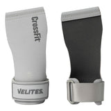 Front and back view of Velites All Terrain CrossFit edition gymnastic grips in grey