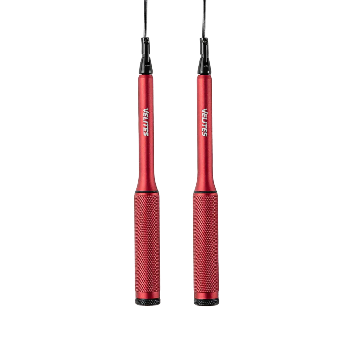 Velites Fire 2.0 red speed jump rope with aluminium handles for double unders and CrossFit training