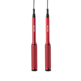 Velites Fire 2.0 red speed jump rope with aluminium handles for double unders and CrossFit training