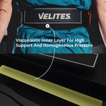 Velites Lifting Belt viscoelastic inner layer cross-section showing high support and homogeneous pressure distribution for CrossFit weightlifting