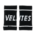 Pair of black Velites fabric wristbands for CrossFit grips