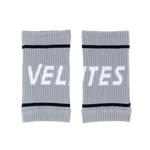 Pair of grey Velites fabric wristbands for CrossFit grips
