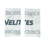 Pair of Velites HYROX Ice edition fabric wristbands in white