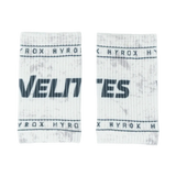 Pair of Velites HYROX Ice edition fabric wristbands in white