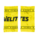 Pair of Velites HYROX Yellow edition fabric wristbands
