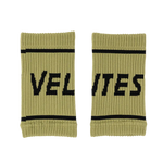 Pair of olive Velites fabric wristbands for CrossFit grips