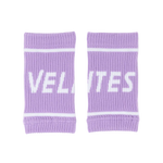 Pair of purple Velites fabric wristbands for CrossFit grips