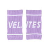 Pair of purple Velites fabric wristbands for CrossFit grips