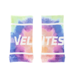 Pair of tie-dye Velites fabric wristbands for CrossFit grips